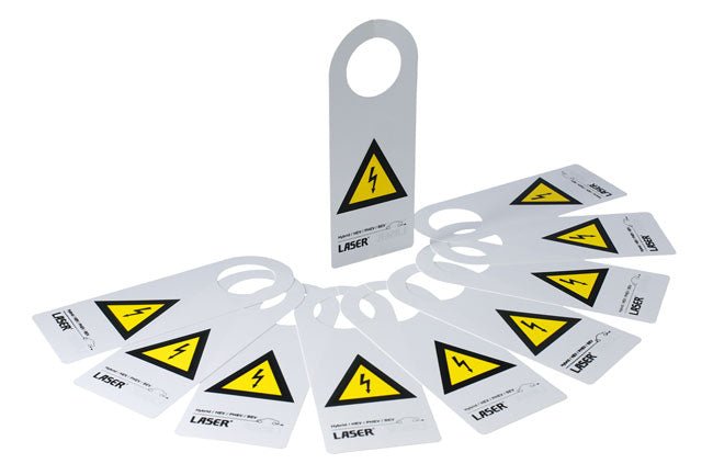 Laser Tools 8049 Hybrid/EV Warning Sign 10pc Laser Tools
