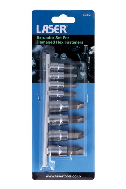Laser Tools 8052 Extractor Set for Damaged Hex Fasteners Laser Tools