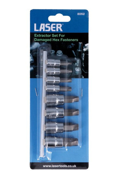 Laser Tools 8052 Extractor Set for Damaged Hex Fasteners Laser Tools