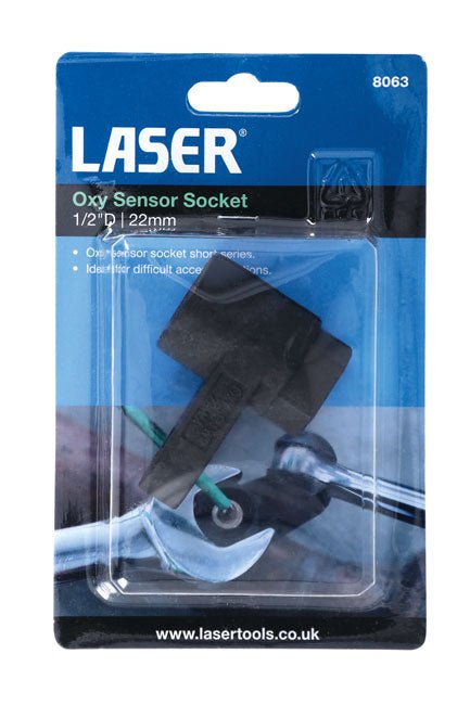 Laser Tools 8063 Oxygen Sensor Socket 1/2"D 22mm Laser Tools