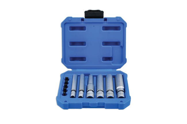 Laser Tools 8066 Swivel Spark & Glow Plug Socket Set 1/4"D, 3/8"D 6pc Laser Tools