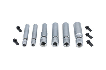 Laser Tools 8066 Swivel Spark & Glow Plug Socket Set 1/4"D, 3/8"D 6pc Laser Tools