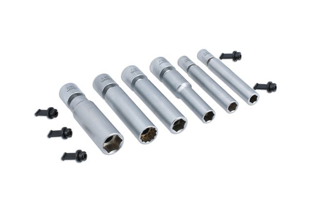 Laser Tools 8066 Swivel Spark & Glow Plug Socket Set 1/4"D, 3/8"D 6pc Laser Tools