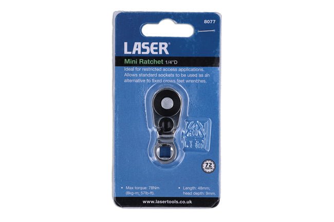 Laser Tools 8077 Mini Ratchet 1/4"D Laser Tools