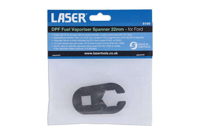 Laser Tools 8100 DPF Fuel Vaporiser Spanner 22mm - for Ford Laser Tools