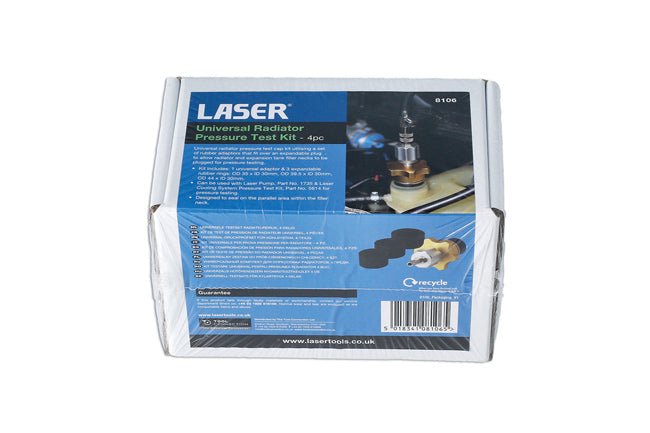 Laser Tools 8106 Universal Radiator Pressure Test Kit 4pc Laser Tools