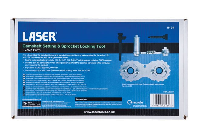 Laser Tools 8134 Camshaft Setting & Sprocket Locking Tool - for Volvo Petrol Laser Tools