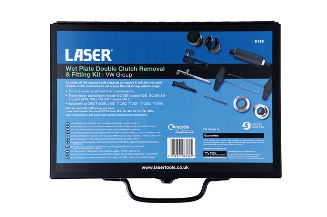 Laser Tools 8136 Wet Plate Double Clutch Removal & Fitting Kit - for VW Group Laser Tools