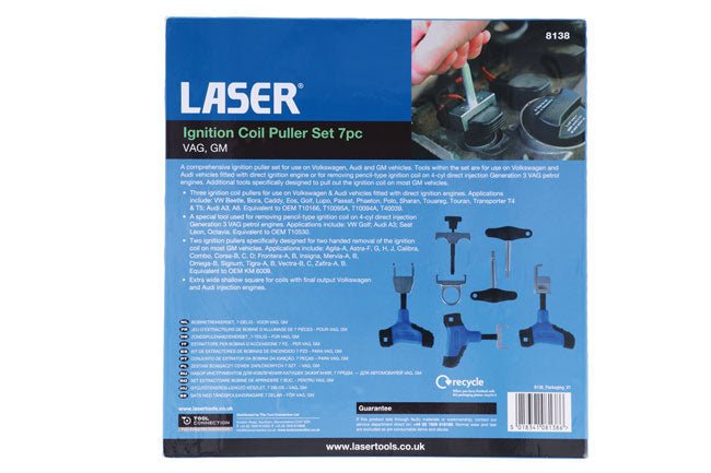 Laser Tools 8138 Ignition Coil Puller Set 7pc - for VAG, GM Laser Tools