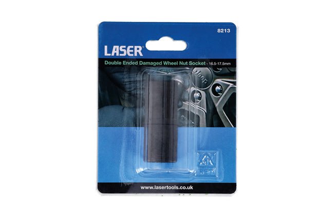Laser Tools 8213 Double Ended Damaged Wheel Nut Socket 16.5 x 17.5mm Laser Tools