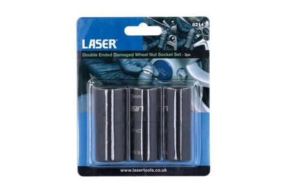Laser Tools 8214 Double Ended Damaged Wheel Nut Socket Set 3pc Laser Tools