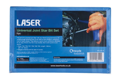 Laser Tools 8219 Universal Joint Star Bit Set 6pc Laser Tools