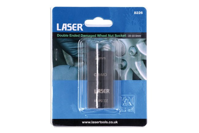Laser Tools 8226 Double Ended Damaged Wheel Nut Socket 22 x 22.5mm Laser Tools