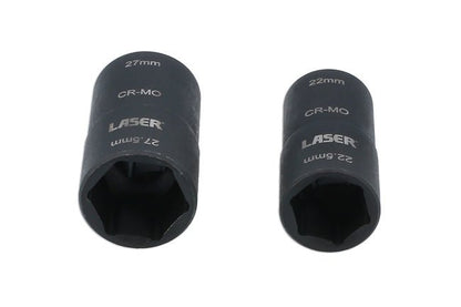 Laser Tools 8228 Double Ended Damaged Wheel Nut Socket Set 2pc Laser Tools
