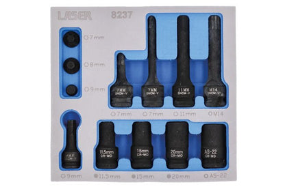 Laser Tools 8237 German Vehicle Brake Caliper Set 12pc Laser Tools
