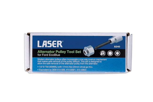 Laser Tools 8240 Alternator Pulley Tool Set - for Ford EcoBlue Laser Tools
