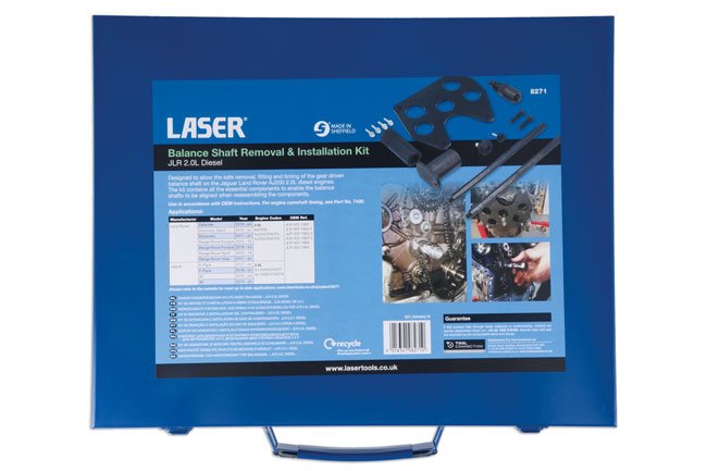 Laser Tools 8271 Balance Shaft Removal & Installation Kit - JLR 2.0L Diesel Laser Tools