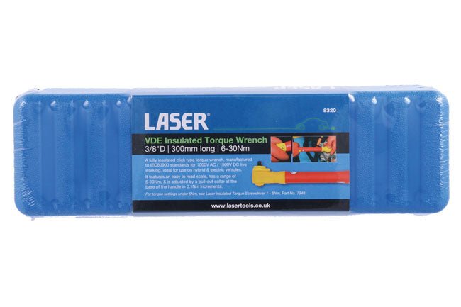 Laser Tools 8320 VDE Insulated Torque Wrench 3/8"D 6-30Nm Laser Tools