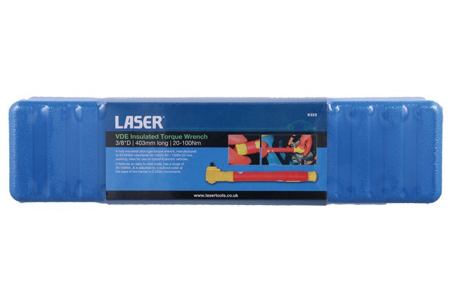 Laser Tools 8322 VDE Insulated Torque Wrench 3/8"D 20-100Nm Laser Tools