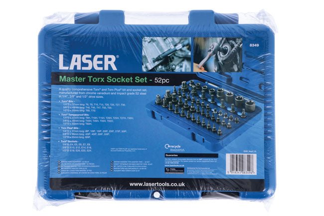 Laser Tools 8349 Master Torx Socket Set 52pc Laser Tools
