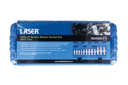 Laser Tools 8384 Difficult Access Master Socket Set 3/8"D 12pc Laser Tools