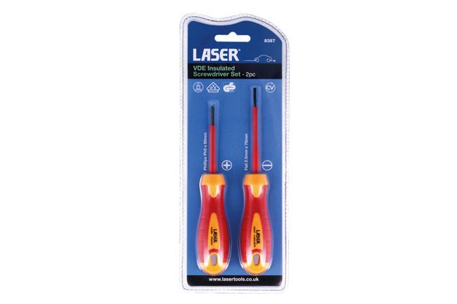 Laser Tools 8387 VDE Insulated Screwdriver Set 2pc Laser Tools