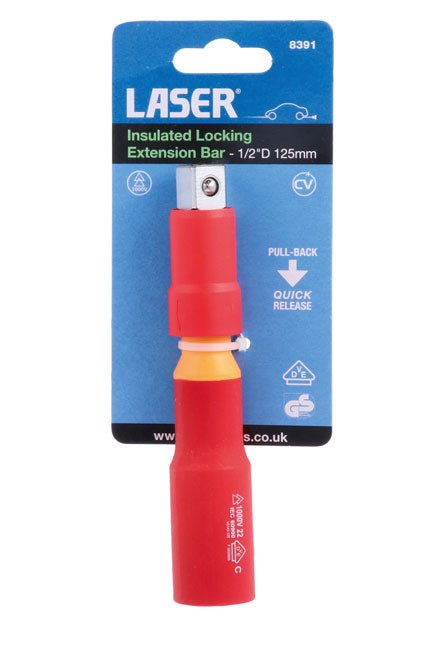 Laser Tools 8391 Insulated Locking Extension Bar 1/2"D 125mm Laser Tools