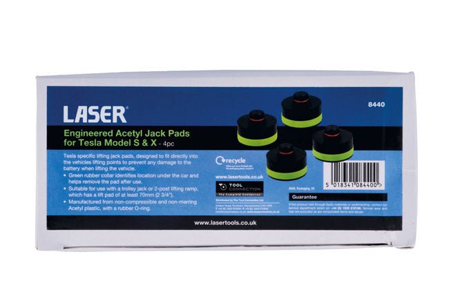 Laser Tools 8440 Engineered Acetal Jack Pads for Tesla Model S & X - 4pc Laser Tools