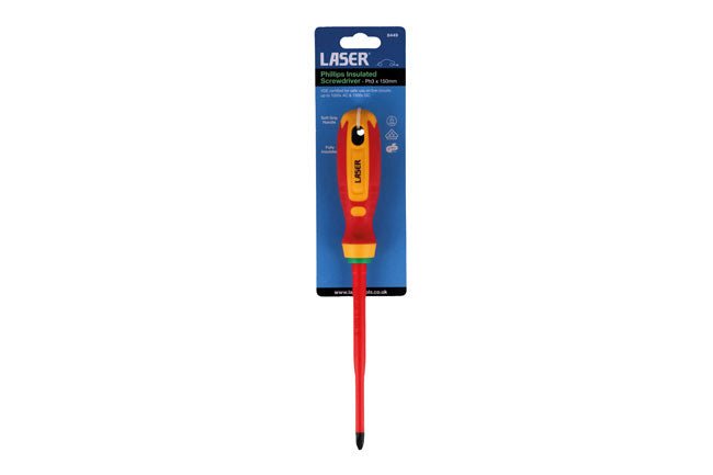 Laser Tools 8449 Phillips Insulated Screwdriver Ph3 x 150mm Laser Tools