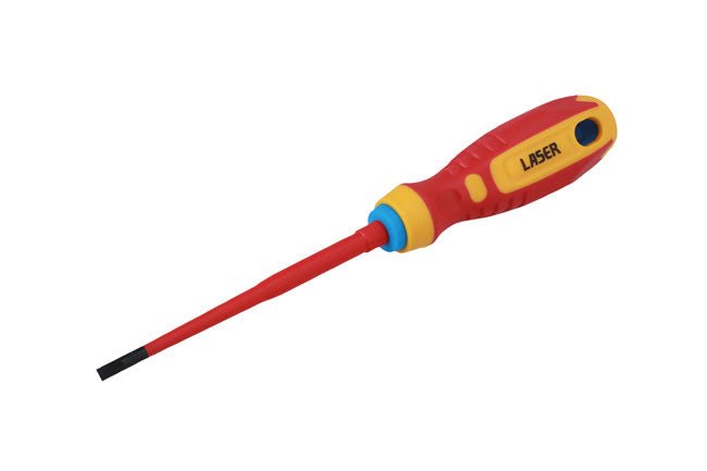 Laser Tools 8452 Flat Insulated Screwdriver 4.0 x 100mm Laser Tools