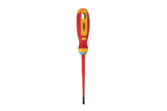 Laser Tools 8452 Flat Insulated Screwdriver 4.0 x 100mm Laser Tools