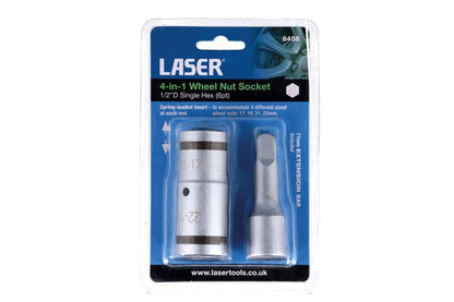 Laser Tools 8458 4-in-1 Wheel Nut Socket 1/2"D Laser Tools