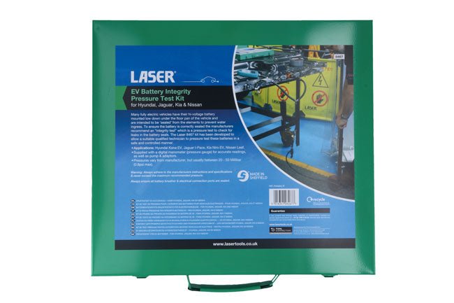 Laser Tools 8467 EV Battery Integrity Pressure Test Kit - for Hyundai, Jaguar, Kia & Nissan Laser Tools