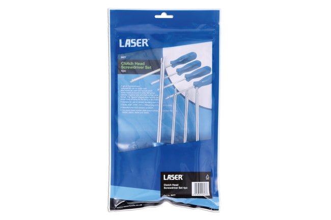 Laser Tools 8477 Clutch Head Screwdriver Set 4pc Laser Tools