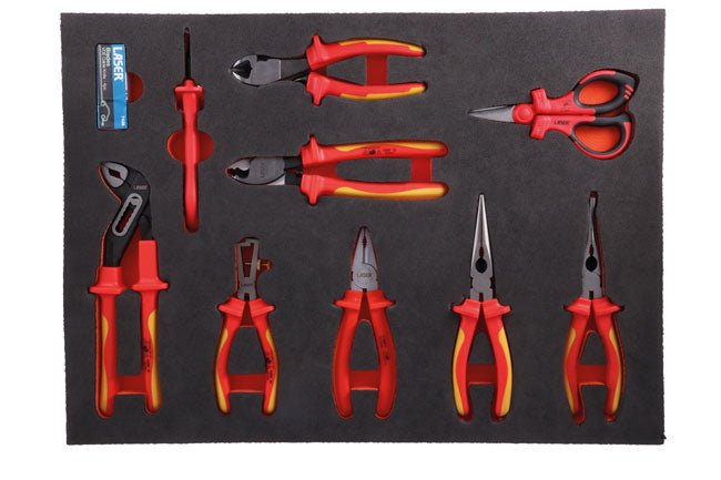 Laser Tools 8485 Insulated Pliers Set in Foam Inlay Laser Tools