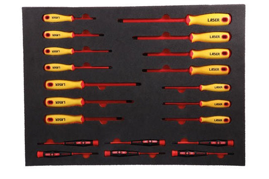 Laser Tools 8486 Insulated Screwdrivers in Foam Inlay Laser Tools