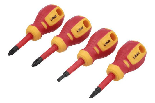 Laser Tools 8491 Slim Stubby Insulated Screwdriver Set 4pc Laser Tools