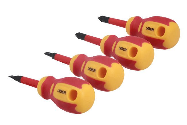 Laser Tools 8491 Slim Stubby Insulated Screwdriver Set 4pc Laser Tools