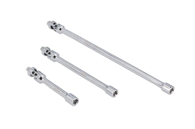 Laser Tools 8495 Universal Joint Extension Set Spring Loaded 1/4"D 3pc Laser Tools