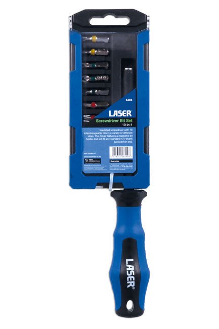 Laser Tools 8499 Screwdriver Bit Set 10-in-1 Laser Tools