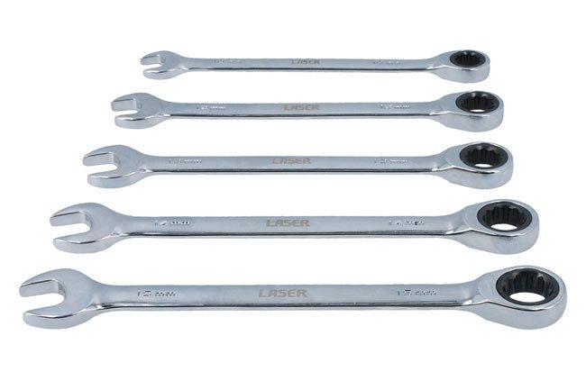 Laser Tools 8510 Ratchet Ring Combination Spanner Set 5pc Laser Tools