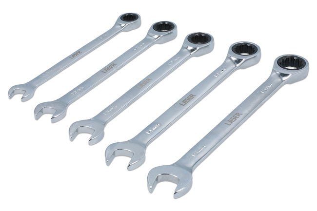 Laser Tools 8510 Ratchet Ring Combination Spanner Set 5pc Laser Tools
