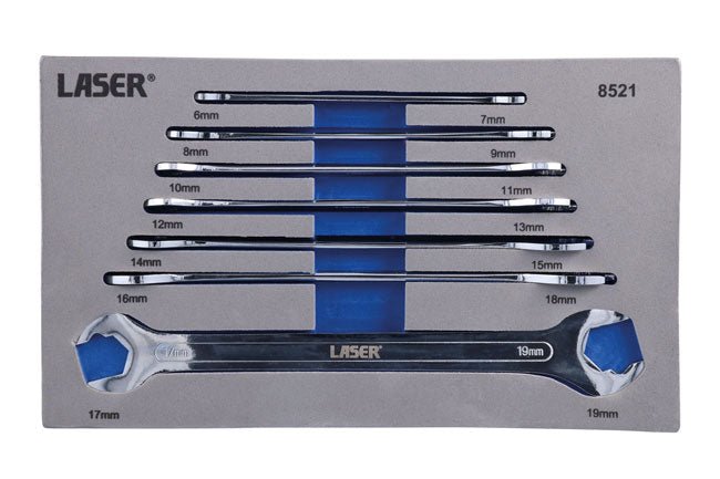 Laser Tools 8521 Ultra Thin Ratcheting Action Spanner Set 7pc Laser Tools
