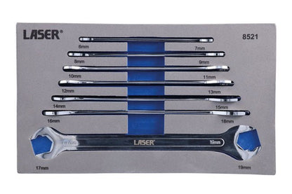 Laser Tools 8521 Ultra Thin Ratcheting Action Spanner Set 7pc Laser Tools
