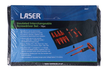 Laser Tools 8527 Insulated Interchangeable Screwdriver Set 16pc Laser Tools