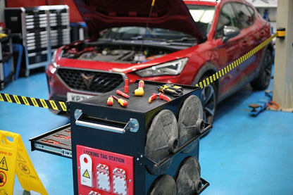 Laser Tools 8528 Wall Mounted Magnetic Retractable Barrier 3m x 48mm Laser Tools