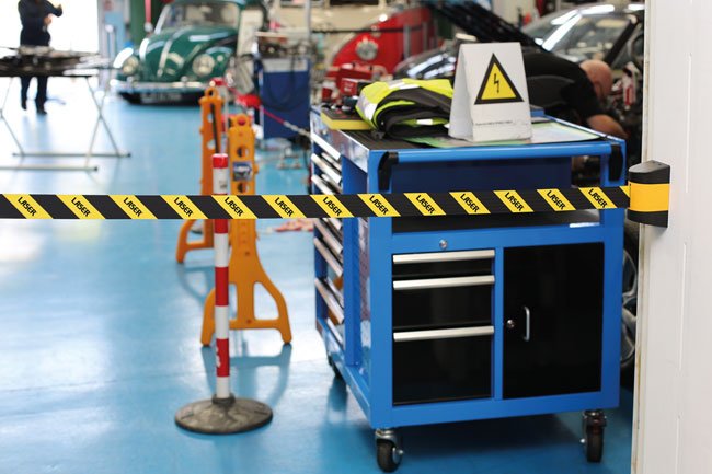 Laser Tools 8528 Wall Mounted Magnetic Retractable Barrier 3m x 48mm Laser Tools