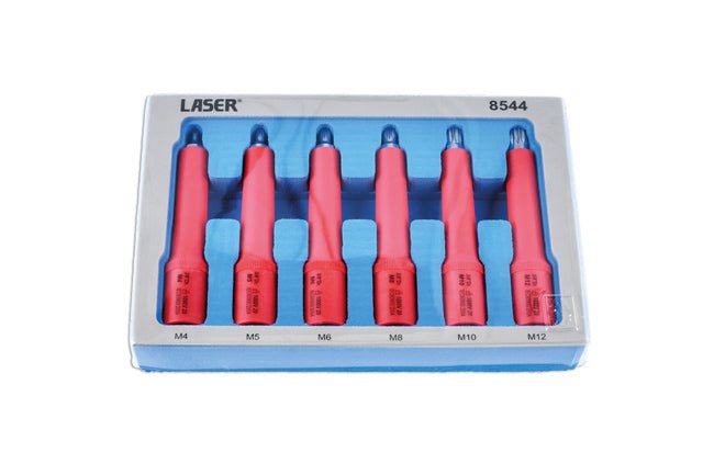 Laser Tools 8544 Insulated Spline Bit Socket Set 3/8"D 6pc Laser Tools
