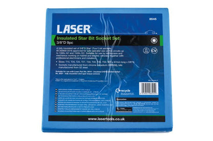 Laser Tools 8545 Insulated Star Bit Socket Set 3/8"D 9pc Laser Tools
