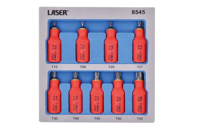 Laser Tools 8545 Insulated Star Bit Socket Set 3/8"D 9pc Laser Tools